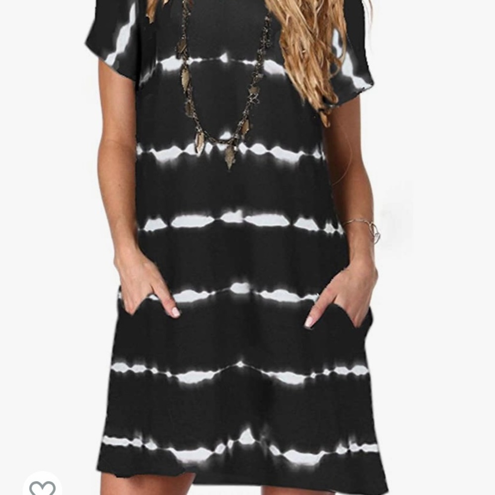 Casual tie dye shirt dress